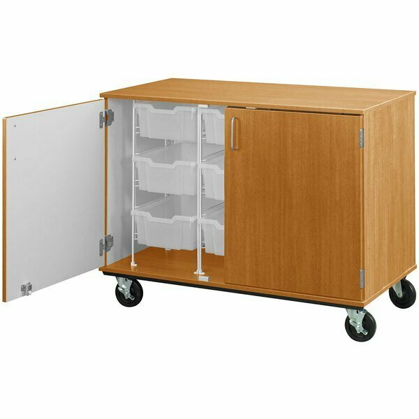 I.D. Systems 36'' Tall Maple Mobile Storage Cabinet with 9 6'' Bins 80249F36073 538249F36073